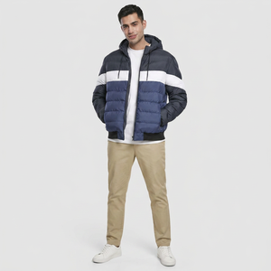 Veste matelassée en toile pour homme, col montant, séchage rapide, respirante, style urbain, couleur personnalisable, haute qualité à prix abordable - Product Image 1