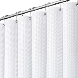 <span class=keywords><strong>Rideau</strong></span> <span class=keywords><strong>de</strong></span> <span class=keywords><strong>douche</strong></span> blanc en <span class=keywords><strong>tissu</strong></span> gaufré 72x72 pouces 256 GSM, épais et lourd, <span class=keywords><strong>de</strong></span> luxe hôtelier, avec 12 crochets en plastique pour salle <span class=keywords><strong>de</strong></span> bain - Product Image 1