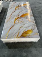 Panneaux muraux décoratifs en PVC marbré de luxe au design moderne, avec grain complet, panneau UV imperméable pour hôtel, villa, motif pierre