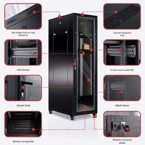 <span class=keywords><strong>Armoire</strong></span> de <span class=keywords><strong>serveur</strong></span> acoustique <span class=keywords><strong>insonorisée</strong></span> 19 pouces 12U 14U 18U 32U 37U 42U, coffret réseau avec porte frontale en verre pour usage bureautique - Product Image 5
