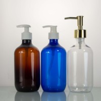Botella de Spray Redonda de Plástico PET con Tapa de Rosca, Color Personalizado, 500 ml, Impresión Serigráfica para Champú, Loción, Jabón Líquido Corporal, Uso Cosmético