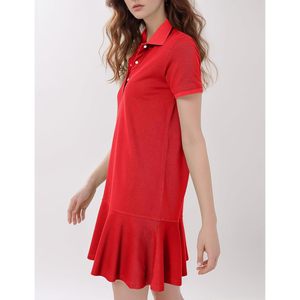 Vestido Polo FOXA para Mujer, Manga Corta, Dobladillo con Volantes, Piqué Rojo, Talla XS, Ropa Deportiva para Golf y Tenis de Verano - Product Image 4