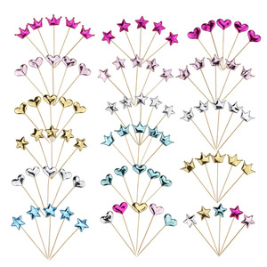 Heart Cake Toppers Pu Glossy Leather 50 Pieces Birthday Decorations - Product Image 4