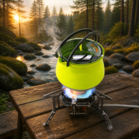 Sports de plein air personnalisé Silicone pliable Pot pliant Camping bouilloire étendre bol pliable tasse à boire tasse mess Kit accessoires