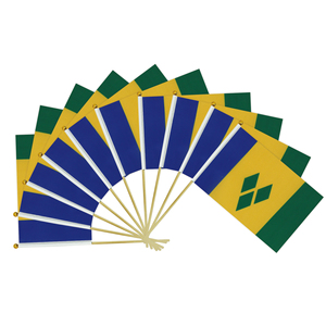2024 Usine Offre Spéciale Saint-Vincent-et-les Grenadines Poteau en bois Drapeau ondulé à la main pour les vacances générales - Product Image 2