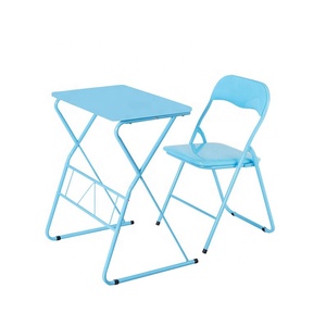 Bureau d'étude coloré 2 pièces, ensemble de chaises pliantes pour étudiants - Product Image 4