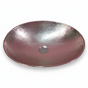 Cuivre Moderne Brillant Fabriqué À La Main Vasques Martelé À La Main Évier De Salle De Bains Petit Lavabo De Salle De Bains Rond - Product Image 1