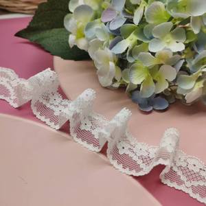 Adorno de encaje elástico al por mayor 3,2 cm diseño de patrón floral malla elástica borde pequeño para Lencería dobladillo encaje accesorios de bricolaje - Product Image 3