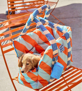 Стеганая Сумка-переноска в полоску из нейлона и пуховика - Product Image 4