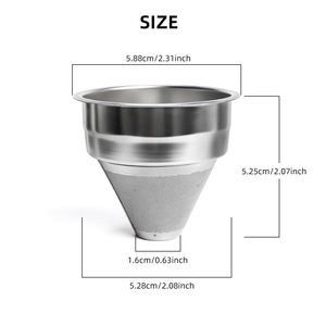 Poignée sans fond pour café de 51 mm, bol à poudre en acier inoxydable, entonnoir conique portable pour café, filtre à poudre - Product Image 3