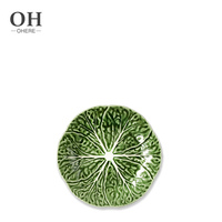 Ohere chou en céramique vert dîner Dessert chargeur assiettes ensembles vaisselle de luxe pour la fête de mariage