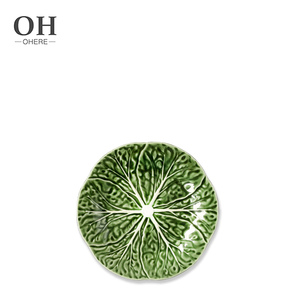 Ohere Màu Xanh Lá Cây Bắp Cải Gốm Bữa Ăn Tối Món Tráng Miệng Sạc Tấm Bộ Sang Trọng Đồ Ăn Cho Đám Cưới Đảng - Product Image 5