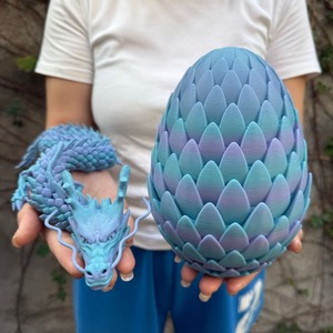 Telur Plastik Cetak 3D Ukuran Besar 18cm + Naga 60cm Dekorasi Dalam Ruangan Halloween Natal Telur Paskah G25-826 - Product Image 2