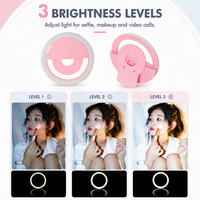 Lampe annulaire LED professionnelle à clipser, portable, pour selfie, diffusion en direct, pour téléphones, TikTok, vlog, maquillage, photographie, cadeaux de Noël et de fête