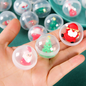 32mm Transparent Christmas Twisted <strong>Egg</strong> Toy Capsule Round Ball Surprise <strong>Eggs</strong> With Mini Christmas Toys - Product Image 1