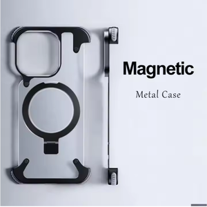 Meilleure vente Support métallique caché anti-chute Étui d'affaires anti-collision Chargement sans fil pour <span class=keywords><strong>iPhone</strong></span> 15 14 <span class=keywords><strong>13</strong></span> Pro Max Cover - Product Image 2