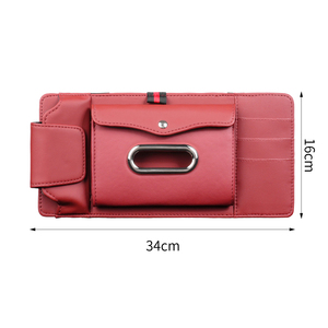 Organisateur multifonctionnel pour pare-soleil de voiture avec porte-cartes en cuir PU et porte-billets - Product Image 2
