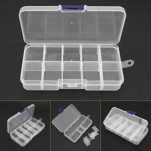 Boîte de rangement portable en plastique transparent à 10 compartiments avec séparateurs amovibles pour bijoux, outils et pièces détachées - Product Image 4