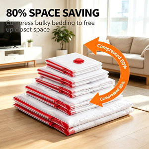 Transparent Vacuum Storage <b>Bags</b> <b>Compression</b> Organizer Pouches With Electric Pump and Hand Pump for Travel and Closet - Product Image 4