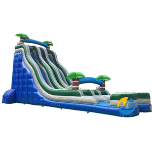 Trượt Nước Hai Làn Chất Lượng Cao Giá Nhà Máy Trượt Nước Bơm Hơi Có Bể Bơi - Product Image 4