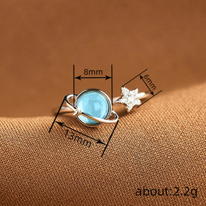 Anillo Brillante con Diseño de Planeta y Estrella para Mujer, Estilo Celestial Minimalista, Accesorio de Moda para Uso Diario - Product Image 5