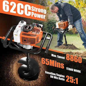 産業用ガス式<span class=keywords><strong>62cc</strong></span>穴掘り機＆フェンス用アースオーガー、金属製、2ストロークエンジン、最大掘削径300mm - Product Image 5