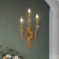Jewellerytop avrupa rokoko duvar braketi bakır aydınlatma armatürü lüks lamba Led klasik altın duvar lambası pirinç