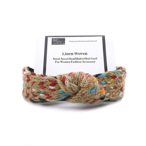 Linen Woven Knotted <b>Headband</b> Multicolor <b>Braided</b> Hairband For Women Fashion Accessory - Product Image 2