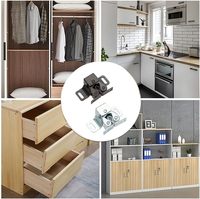 Loquet de porte d'armoire de salle de bain en fer, durable, design traditionnel, double loquet à rouleaux pour portes de meubles, ferme-porte