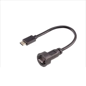 USB 3.1 Type-C C公对母嵌入式面板安装扩展防水缆车