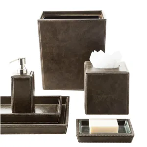 Altre forniture per wc da bagno Set doccia in pelle Pu prodotti per il bagno Set di accessori di lusso per doccia