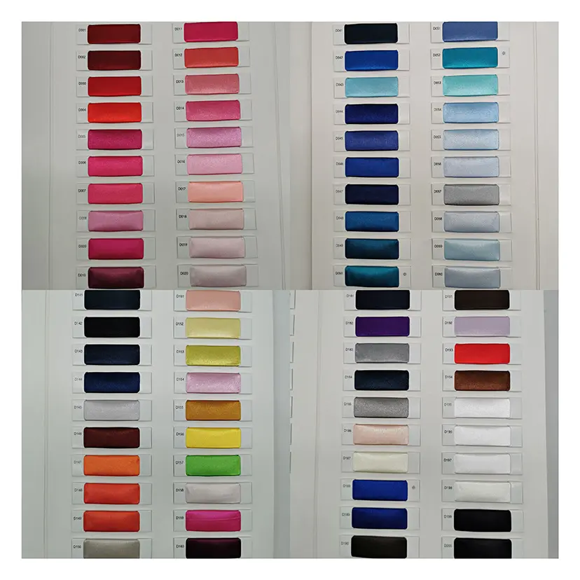 50D*75D shiny satin fabric 700 colors in stock soft smooth breathable polyester imitated silk fabric for garment/bag/