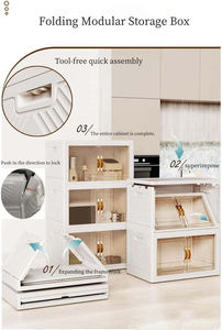 Boîte de rangement pour armoire de cuisine, armoire en plastique multifonctionnelle, armoire pliable pour chambre à coucher, organisateur pliable - Product Image 6