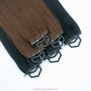 ผมต่อแบบเส้นไหมสีน้ำตาลไฮไลท์ 13A แบบ Double Drawn Butterfly Weft  ชนิดมองไม่เห็นรอยต่อ - Product Image 5