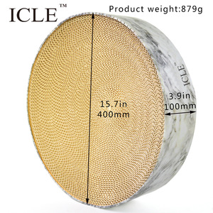 Cama para rasguños de <span class=keywords><strong>gato</strong></span> de Color mármol con forma de cuenco redondo de cartón ecológico más vendida en línea - Product Image 2