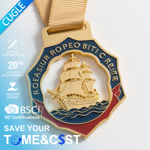 Médaille de sport en alliage de zinc, design personnalisé, 3D, pour récompense, avec motifs de ballon de football, de badminton, de natation, d'animal, de backgammon - Product Image 1