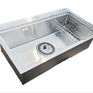 Fregadero de Cocina de Acero Inoxidable 304, de un Solo Tazón, Profundo, con Almohadilla Insonorizante, Revestimiento Anticondensación, Diseño Moderno - Product Image 1