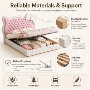 <span class=keywords><strong>Letto</strong></span> Imbottito per Bambini <span class=keywords><strong>con</strong></span> Contenitore a Apertura Posteriore per Arredamento Camera da Ragazza - Product Image 5