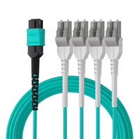 Cordon de brassage MPO LC 8 fibres OM4 Multimode Duplex, faible perte d'insertion et réflexion arrière, haute stabilité thermique, Telcordia