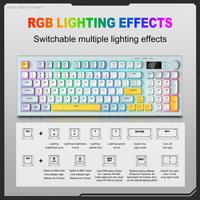 Clavier à membrane Onikuma G80 94 touches RGB tri-mode avec bouton rotatif et écran LCD