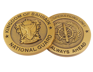 Pièce commémorative gravée en 3D à double face avec logo de tête de tigre personnalisé, or antique, pièce de collection de l'escadron AS - Product Image 2