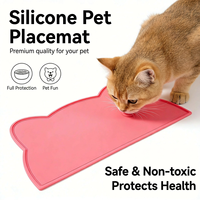 Tapis de Nourrissage en Silicone pour Animaux de Compagnie, Forme Arrondie, Étanche, Antidérapant, avec Bord Surélevé, Anti-Fuite, Durable, Écologique, Qualité Alimentaire