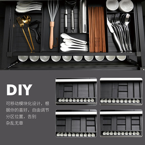 Unihopper Double Layer Aluminum Drawer Basket For Kitchen Storage Durable Space Aluminum <b>Frame</b> - Product Image 4