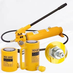 Cric <span class=keywords><strong>hydraulique</strong></span> en acier allié 5T-100 tonnes, pompe manuelle/électrique, conception à corps divisé, structure creuse multi-sections, modèle ultra-plat - Product Image 1