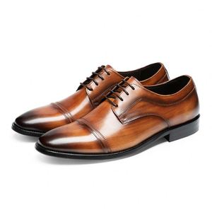 Nouvelles Chaussures Habillées Homme en Cuir Véritable Respirantes à Lacets et Bout Pointu – Collection Printemps-Été 2025 – Qualité Supérieure Prix Usine - Product Image 5