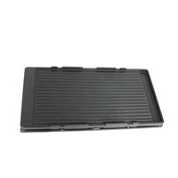Plaque de cuisson réversible en fonte pour barbecue de camping en extérieur, double surface robuste, pré-assaisonnée, antiadhésive, quatre coins