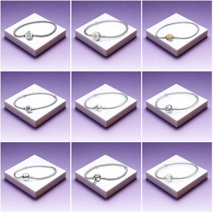 Bracelets <span class=keywords><strong>Pandora</strong></span> <span class=keywords><strong>pour</strong></span> femmes, chaîne serpent en argent sterling 925 authentique de haute qualité, zircon, très demandés - Product Image 4