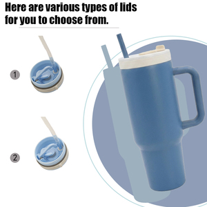 <span class=keywords><strong>Taza</strong></span> de café personalizada de 40 oz de acero inoxidable 304 con asa, termo aislado con tapa giratoria y pajita, a prueba de polvo para viajes - Product Image 2