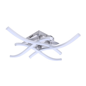 Lampe LED moderne et minimaliste en <span class=keywords><strong>fer</strong></span> pour salon et chambre à coucher ; Plafonnier créatif à quatre <span class=keywords><strong>branches</strong></span> en forme de vague, avec variation de trois couleurs pour salle à manger - Product Image 5