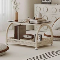 Table basse en verre de style, petite table à thé Tatami pour fenêtre en baie, chambre, balcon, mobilier de loisirs et de maison